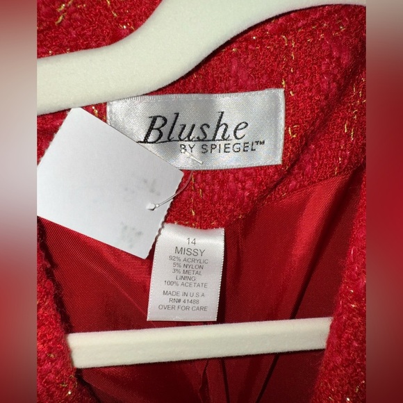 Blushe by Spiegel Tweed red and gold blazer - Picture 8 of 8